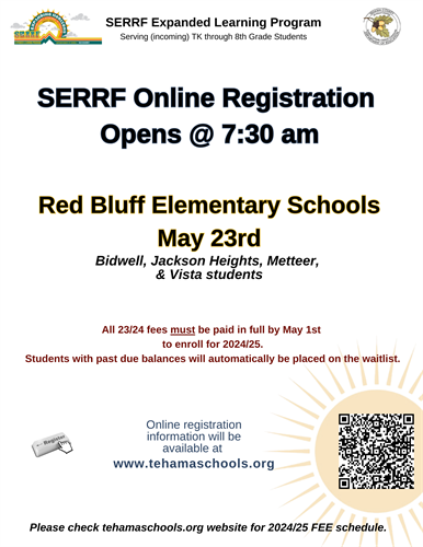 Red Bluff Registration Information- English